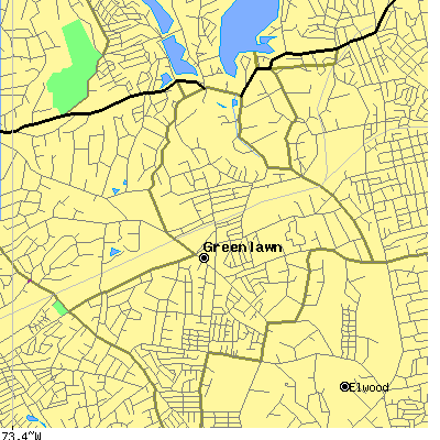 Zip code 11740 close-up map