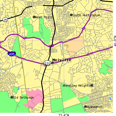 Zip code 11747 close-up map