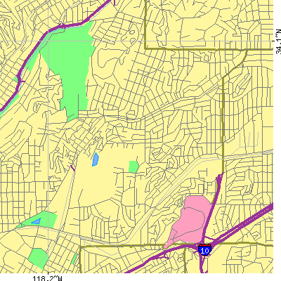 Zip code 90032 close-up map