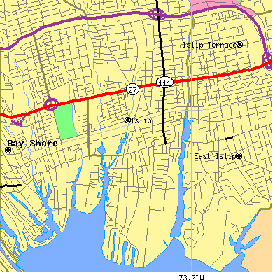 Zip code 11751 close-up map