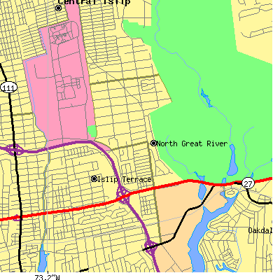 Zip code 11752 close-up map