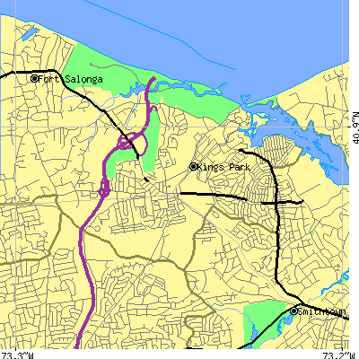 Zip code 11754 close-up map