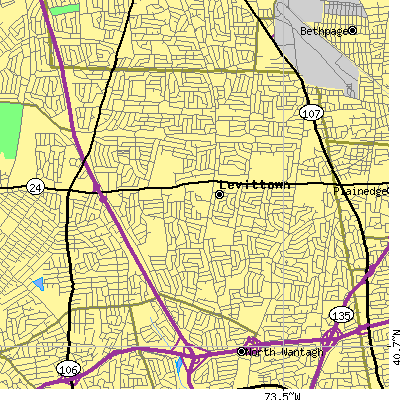 Zip code 11756 close-up map