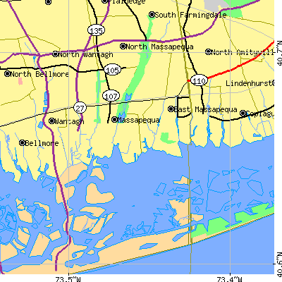 Zip code 11758 close-up map