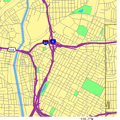 Zip code 90033 close-up map