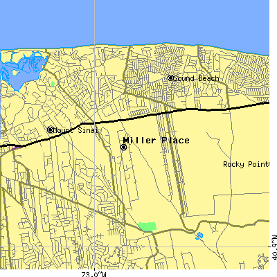 Zip code 11764 close-up map