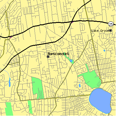 Zip code 11767 close-up map