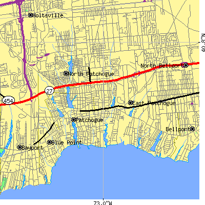 Zip code 11772 close-up map
