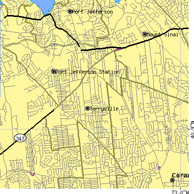 Zip code 11776 close-up map