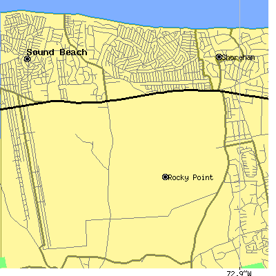 Zip code 11778 close-up map