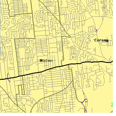 Zip code 11784 close-up map