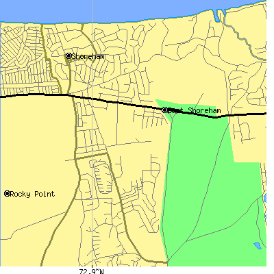 Zip code 11786 close-up map