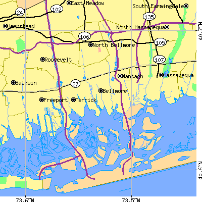 Zip code 11793 close-up map