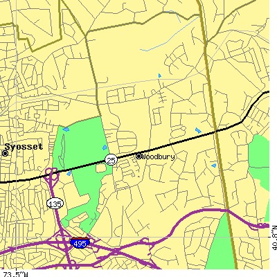 Zip code 11797 close-up map