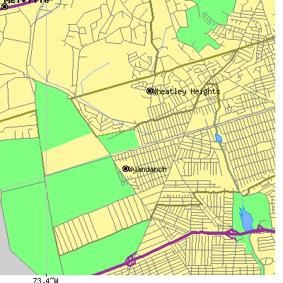 Zip code 11798 close-up map