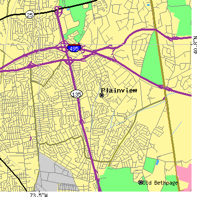 Zip code 11803 close-up map