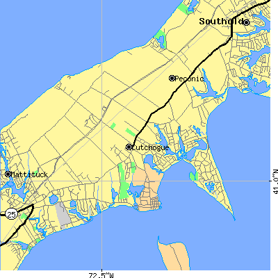 Zip code 11935 close-up map