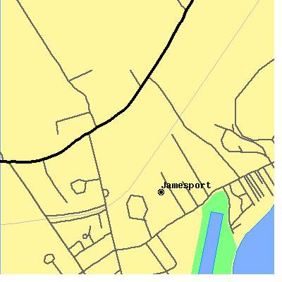 Zip code 11947 close-up map
