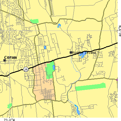 Zip code 11953 close-up map