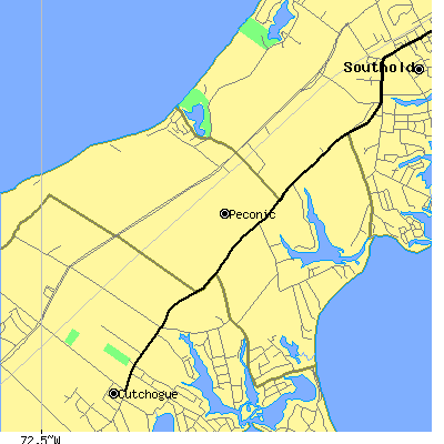 Zip code 11958 close-up map