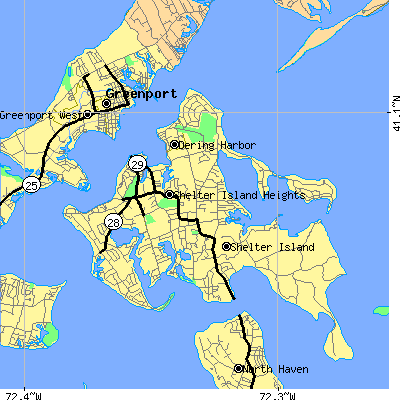 Zip code 11965 close-up map