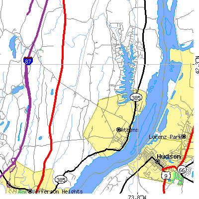 Zip code 12015 close-up map