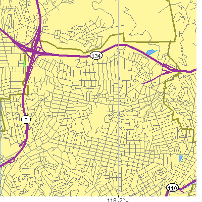 Zip code 90041 close-up map