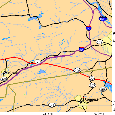 Zip code 12056 close-up map