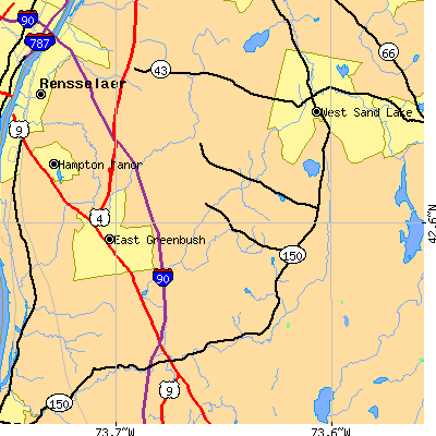 Zip code 12061 close-up map