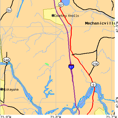 Zip code 12065 close-up map