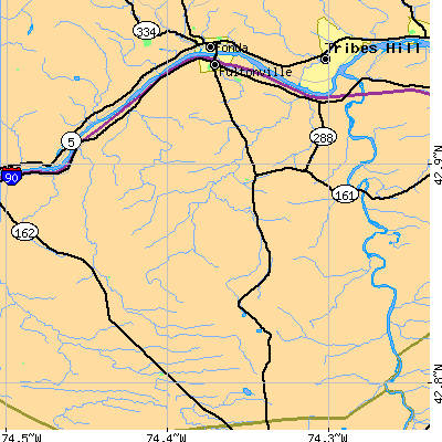 Zip code 12072 close-up map