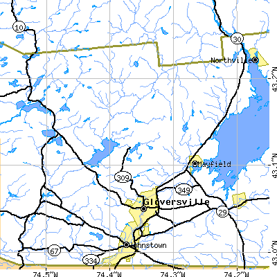 Zip code 12078 close-up map