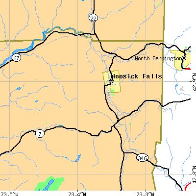Zip code 12090 close-up map