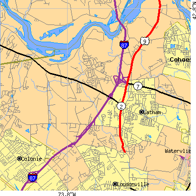 Zip code 12110 close-up map