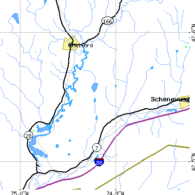Zip code 12116 close-up map