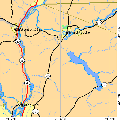 Zip code 12121 close-up map