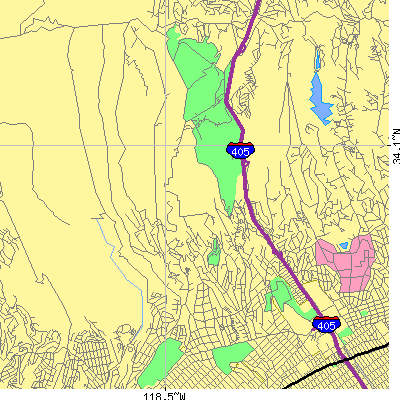 Zip code 90049 close-up map