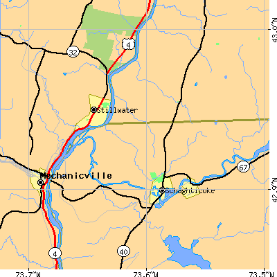 Zip code 12154 close-up map