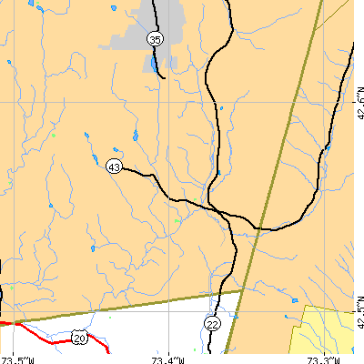 Zip code 12168 close-up map