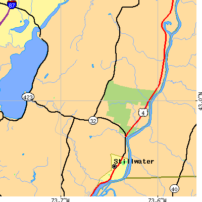 Zip code 12170 close-up map