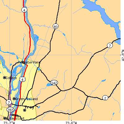 Zip code 12182 close-up map