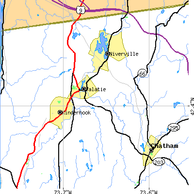 Zip code 12184 close-up map