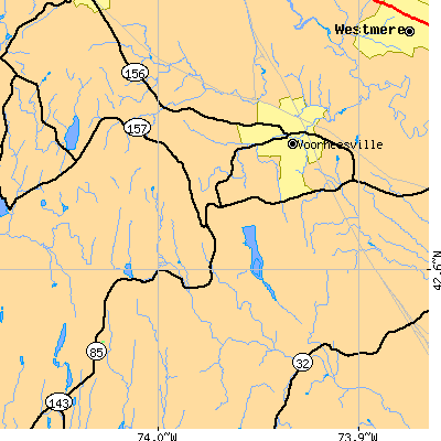 Zip code 12186 close-up map