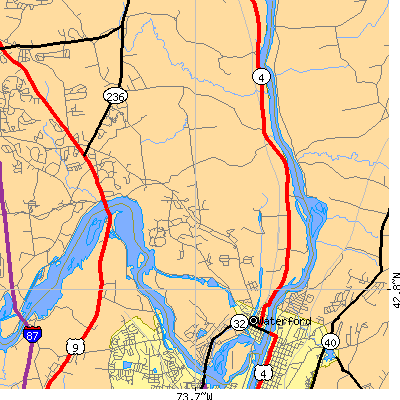 Zip code 12188 close-up map