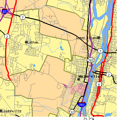 Zip code 12189 close-up map