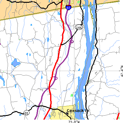 Zip code 12192 close-up map