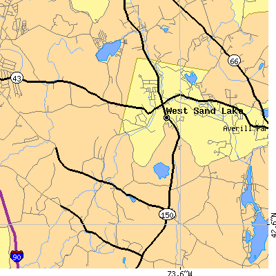 Zip code 12196 close-up map