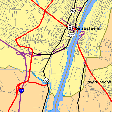 Zip code 12202 close-up map