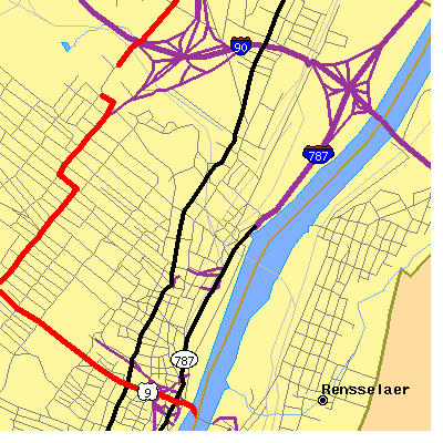 Zip code 12207 close-up map