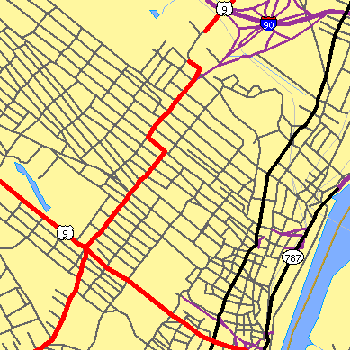 Zip code 12210 close-up map